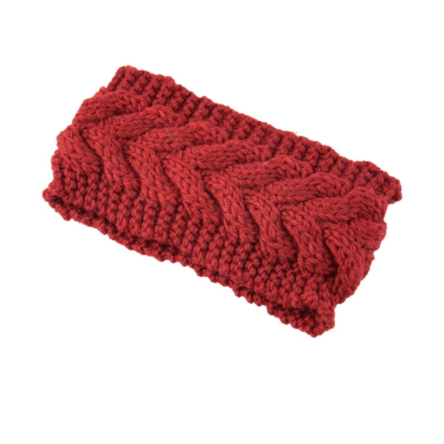 Bandeau d'Hiver pour Femmes Élasticité Tête Chaude Chunky Dames Est Fait de Cache-Oreilles Style Simple Accessoires pour Cheveux pour Femmes Bordeaux