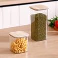 thumbnail image 3 of Food Storage Container for kitchen,Pantry Organizer Bins Containers Jars With Lids Spaghetti Pasta Storage Container For Kitchen Pantry Tall Clear Airtight Food Storage Jar With Sealing Wood Cover, 3 of 6