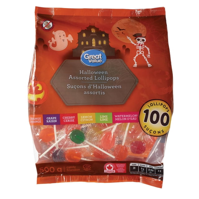 Great Value Halloween 100 Count Assorted Lollipops