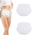 thumbnail image 1 of LNGOOR 2 Pcs Culottes d'Incontinence Imperméables Lavables et Réutilisables Culottes en Plastique Anti-Fuites sous-Vêtements d'Incontinence Couvre-Couche pour Adulte (Blanc Très Grand), 1 of 8