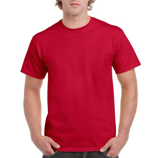 Gildan Men's Ultra Cotton Tee, Cherry Red, Medium