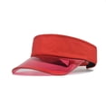 thumbnail image 2 of GDREDA Summer Hats for Woman Fashion Women Solid Color Sun Protection Topless Transparent Baseball Visor Cap，Red, 2 of 2