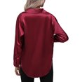 thumbnail image 4 of Innerwin Shirts Long Sleeve Ladies Tunic Tops Office Button Down Soft Blouse Claret S, 4 of 5