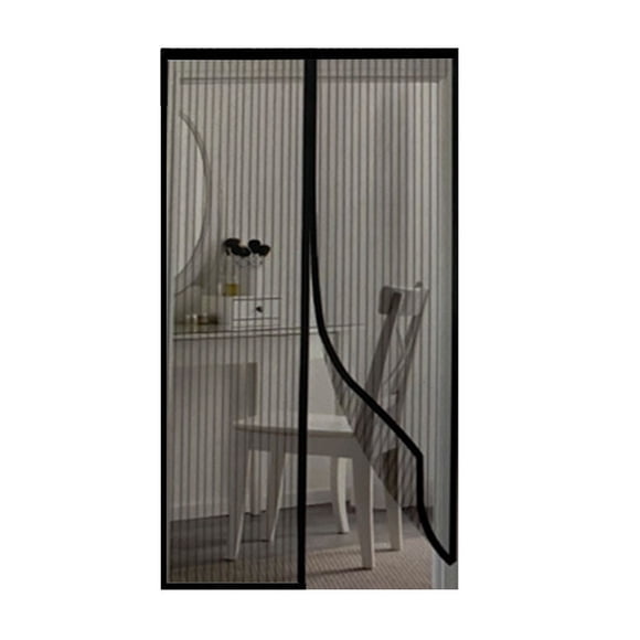 Magnetic Fly Screen Door Window Curtains, Anti-Insect Gauze Curtains, Mosquito Net for Sliding Windows, Magnetic Anti-Mosquito No Drilling (100 x 210 cm, Black)