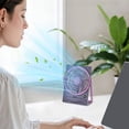 thumbnail image 4 of Purple Card Design Portable Fan Five Speeds 1800Mah Rechargeable Battery Hanging Desktop Function Brushless Motor Phone Holder Multi Use Cooling Solution, 4 of 6