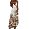 thumbnail image 2 of Ovzne Robes Grande Taille pour Femmes Rondes Robe d'Été Robes pour Femmes Imprimé Sans Manches Col Rond Robe Décontractée Robes Grande Taille Imprimé Liquidation, 2 of 5