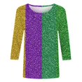 thumbnail image 4 of Penkiiy Blouse Carnaval Manches 3/4 Chemise de Printemps Quotidienne Tee Imprimé Masque Blouse Mardi Gras Col Rond 2024 Tee Tunique Habillée 2TG Multicolore, 4 of 5