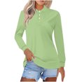 thumbnail image 1 of asjyhkr Plus Size Womens Long Sleeve Shirts Button Summer Tops Trendy 2025 Work Business Causal T Shirts, 1 of 6