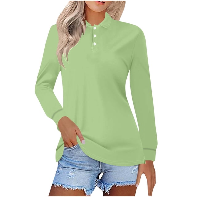 asjyhkr Plus Size Womens Long Sleeve Shirts Button Summer Tops Trendy 2025 Work Business Causal T Shirts
