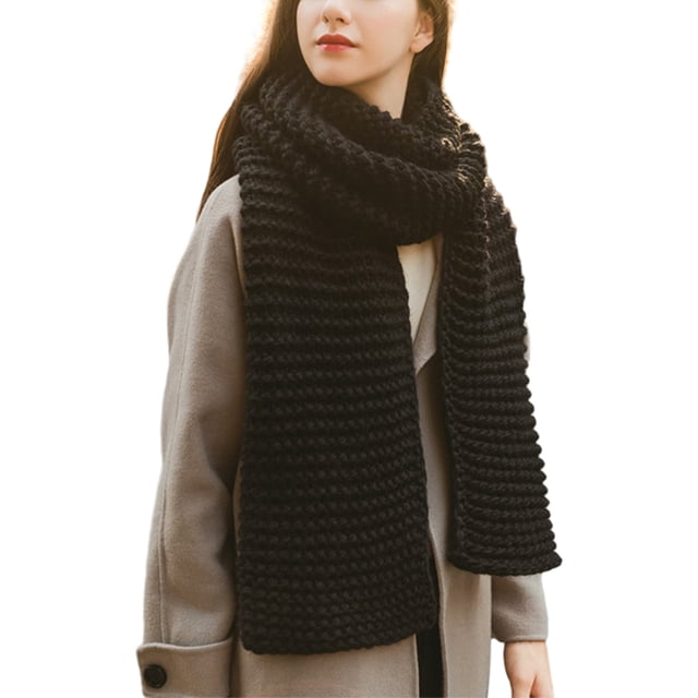 tredstone Foulards pour Dames à la Mode Doux et Confortables Cadeaux Attentionnés Foulard d'Hiver pour Femmes Grand Application Noir