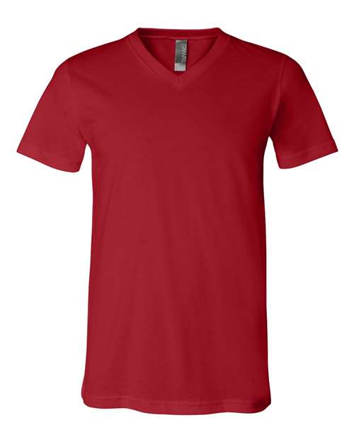 Bella Canvas Mens Jersey V-Neck Tee, 2XL, Canvas Red