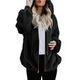 thumbnail image 2 of Manteau à Capuche à Fermeture à Glissière Décontracté à Manches Longues pour Femmes, 2 of 9
