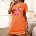 thumbnail image 2 of Chemises de Nuit pour Femmes Grande Taille Robes de Nuit pour Femmes Robe de Nuit à Imprimé Cœur Manches Courtes Col Rond Chemise de Nuit Confort Robe de Pyjama Tenue de Nuit T-Shirt Tenue d'Intérieur Robe de Maison Orange P, 2 of 5