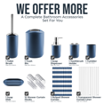 thumbnail image 2 of Clara Clark Bathroom Accessory Set, Navy Blue Bathroom Décor with Toothbrush Holder Set, Bathroom Curtains Shower Set, Bath Rug Set Included, 2 of 7