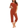 thumbnail image 3 of MINTLIMIT Ensembles de Pyjama Unis pour Femmes, Hauts à Manches Courtes et Pantalons Capri, 3 of 3