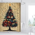 thumbnail image 1 of Fmbmuo Crochets Rideaux de Douche de Noël Noirs en Nylon, Décorations en Spandex, Rideau de Douche Style Ferme avec Rennes 1 Pcs, 1 of 5