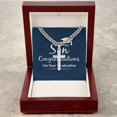 thumbnail image 3 of To Our Son Congratulations on Your Graduation Artisan Cross Cuban Chain Link, 3 of 7