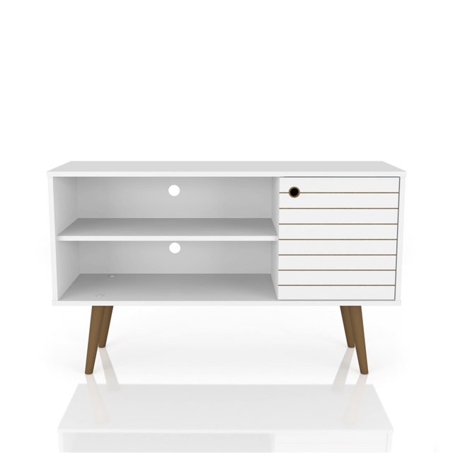 Manhattan Comfort Liberty Petit Meuble TV Moderne Mi-Siècle, Blanc