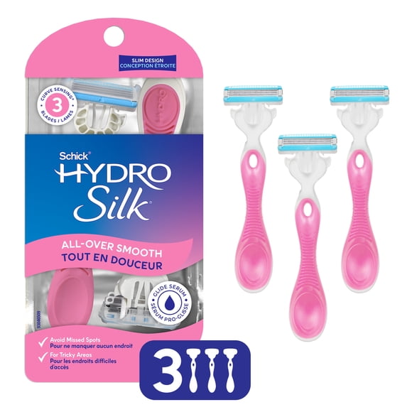 Schick Hydro Silk All-Over Smooth 3-Blade Disposable, 3ct for Women
