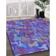 thumbnail image 3 of Ahgly Company Tapis d'Intérieur Lavable en Machine Carré Bleu Transitionnel, 3 Pieds Carré, 3 of 7