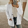thumbnail image 1 of Fleece Cardigan Sweaters for Women Soft Long Sleeve Jacket with Pockets Button Down Open Front Fall Clothes, 1 of 4