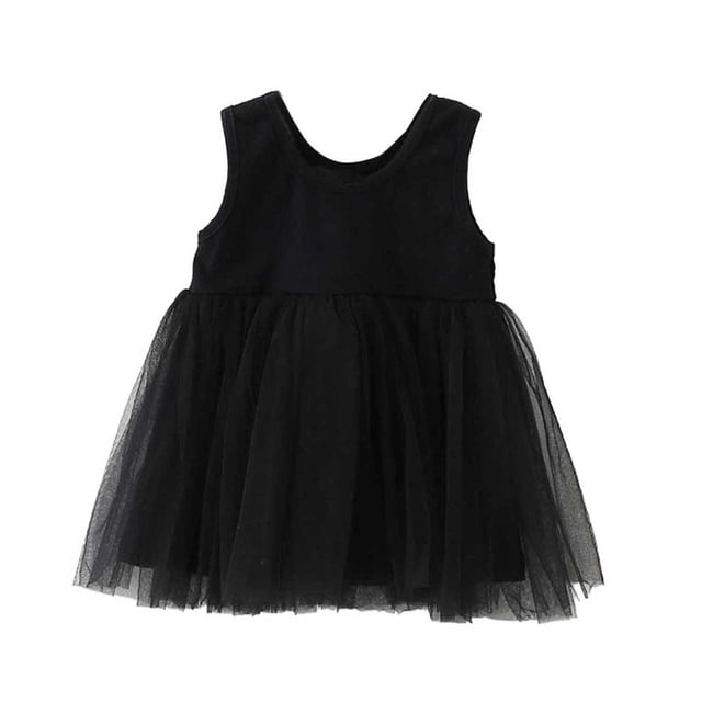 DuoJiaJ Robe en Maille Sans Manches pour Tout-Petites Filles, Robe de Fête, Robe de Danse, Robes de Princesse, Taille 6-9 Mois