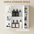 thumbnail image 4 of HOMCOM Armoire à Pharmacie avec Miroir, Armoire à Miroir Murale, Blanc, 4 of 10