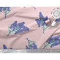 thumbnail image 2 of Soimoi Satin Silk Fabric Lavender Flower Print Sewing Fabric Yard 42 Inch Wide, 2 of 3