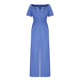 thumbnail image 3 of Birdeem Womens One Line Neck Waist Loose Straight Jumpsuit Versatile Pants, 3 of 6