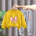 thumbnail image 3 of Pisexur Ensemble 2 Pcs pour Bébé Filles Garçons Automne Hiver Mode Décontractée Polaire Manches Longues Col Rond Chandails en Molleton et Pantalons Vêtements de Détente Imprimé Mignon Ensemble de Survêtement pour Enfants 3-8 Ans, 3 of 4