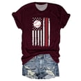 thumbnail image 1 of Hauts d'Été pour Femmes, 2024 Blouses Décontractées Chic pour l'Entraînement T-Shirts T-Shirts pour Femmes à Imprimé Baseball Col Rond Multicolore Multi Tailles Été Manches Courtes Rouge, 1 of 3