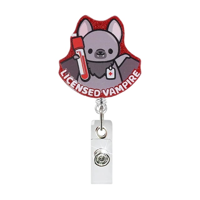Funny And Cute Badge Reel With Clip Closure For Doctors Teachers Students Workers Etc Cartoon Pattern Badge Workplace Induction Graduation