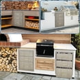 thumbnail image 4 of Heavy Duty Stainless Steel Triple Drawer Cabinet for Outdoor Kitchen - Weather-Resistant Flush Mount Storage Organizer with Handles -Outdoor Cooking Space - Model L5, 15.6"W x 20.5"H x 20.3"D, 4 of 7