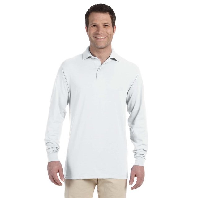Jerzees Adult 5.6 oz. SpotShield Long-Sleeve Jersey Polo - 437ML