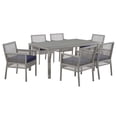 thumbnail image 1 of Modway Aura Ensemble de Patio Extérieur en Rotin Osier de 7 Pcs, Gris/marine, 1 of 9