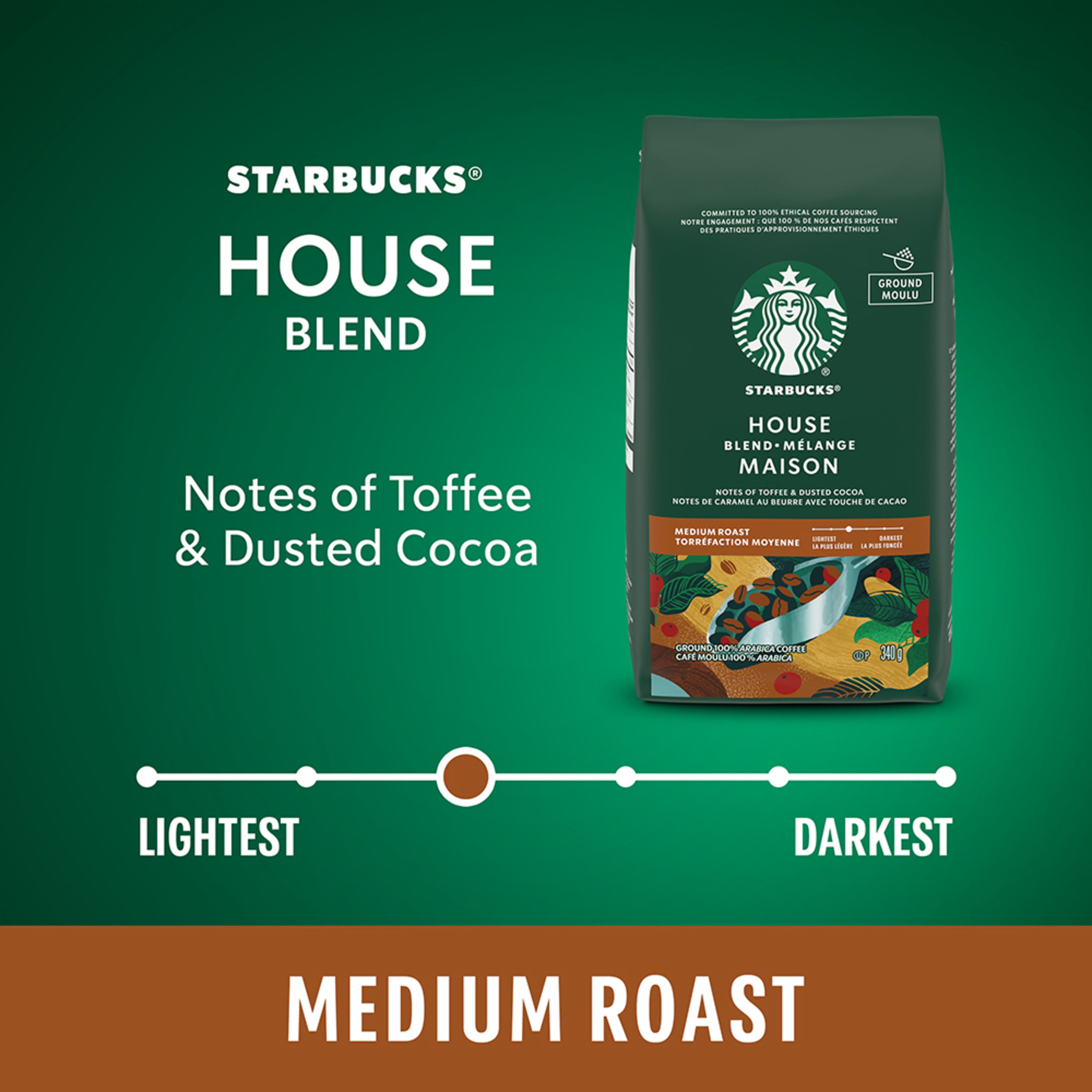 STARBUCKS Café Moulu Torréfaction Moyenne Mélange Maison