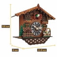thumbnail image 3 of Cuckoo Clock, Traditional Chalet House Pendulum Wall Clock, Handcrafted Wooden Quartz Clock with Coo Coo Hourly Chime and Night Shut Off Sensor, Battery Powered for Living Room and Home Decor, 3 of 9