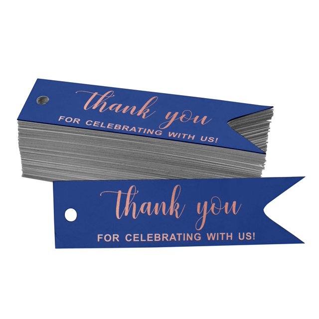 Inkdotpot Rose Gold Foil Paper Hang Tags Thank You For Celebrating With Us Bridal Shower Favor Tags 100 Pieces