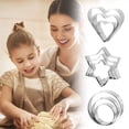 thumbnail image 4 of Moulds 12 Piece Small Stainless Steel Cookie Cutter Set for Heart Flower Star Round Shape - Cake Vegetable Fruit Cutters 12PCS, 4 of 5