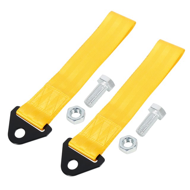 Unique Bargains 2pcs Red Universal Vehicle Replacement Towing Hook Bumper Trailer Belt Strap