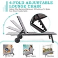 thumbnail image 3 of Yoleny Patio Lounge Chair with Wheels, Outdoor Lounge Chairs Set of 2 with Adjustable Backrest, Waterproof Textilene Pool Lounge Chairs for Patio Poolside Deck, Gray, 3 of 7