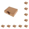 thumbnail image 1 of QualitChoice 10 Pieces Paper Gift Packaging Box with Ribbon Wedding Ceremony Engagement Cookie Candy Packing Case Portable Favor Boxes White 31x26x8cm Brown 17x17x5cm, 1 of 1
