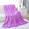 thumbnail image 1 of PiccoCasa 1 Pcs Home Warm Soft Microplush Fleece Solid Throw Blanket Light Purple 59" x 78", 1 of 10