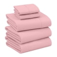 thumbnail image 1 of Ruvanti 100% Cotton Sheets - Crispy Cooling Percale Sheets For Split King Size Bed, Breathable & Durable Split King Sheet Set For Adjustable Bed, 16 Inches Deep Pocket Bed Sheets, Bridal Rose, 5 Pcs, 1 of 5