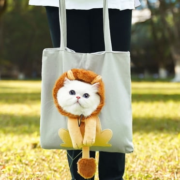 Shaped Pet Canvas Shoulder Bag Portable Tote for Small Dogs and Cats Breathable Outdoor Travel Handbag Daily Walking Adventures