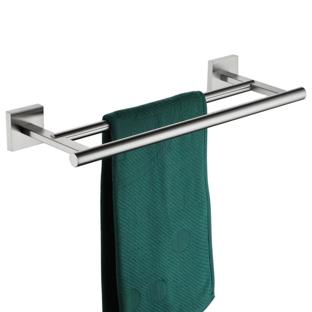 KOKOSIRI Hand Towel Holder Rack 16 Inch Bathroom Double Towel Bars Rails for Bath Toilet Brushed Nickel Stainless Steel B5005BR-L16