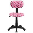 thumbnail image 4 of Chaise de bureau pivotante imprimée à pois rose, 4 of 4