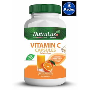 Vitamin C ( 500 mg Vitamin C ) Halal Gelatin Free Capsules(Pack of 3)