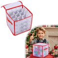 thumbnail image 2 of Christmas decor Christmas Ornament Storage Box Christmas Tree Ornament Organizer Hard Plastic Storage Container with Dividers Design Case for Seasons Christmas Ornaments, 2 of 9