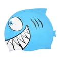 thumbnail image 2 of koolsoo Shark Shaped Swimming Cap Bathing Cap for Children Short and Long Hair Teens Blue, 2 of 9